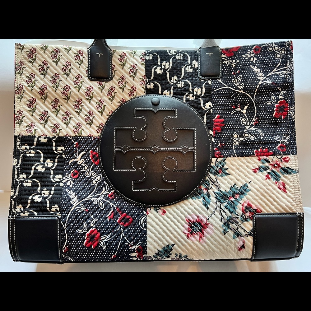 NWT Tory Burch Ella Quilted Patchwork Tote
